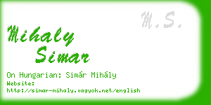 mihaly simar business card